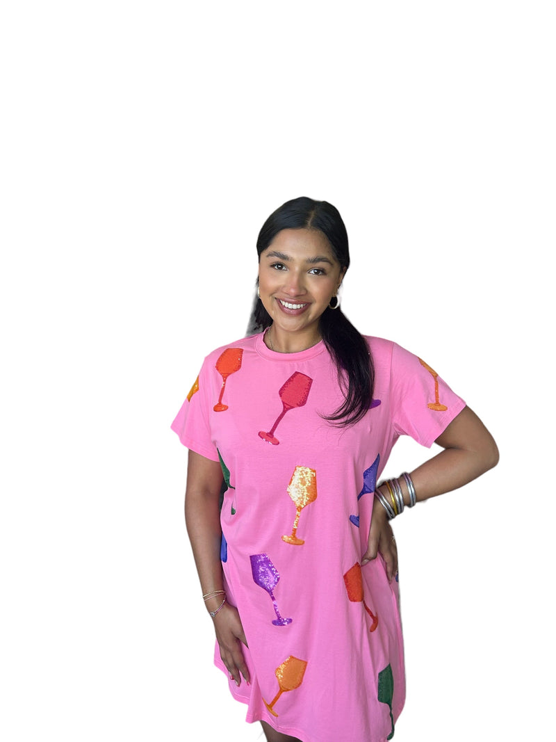 Queen of Sparkles - Dress - Wine Glass Tee Drees