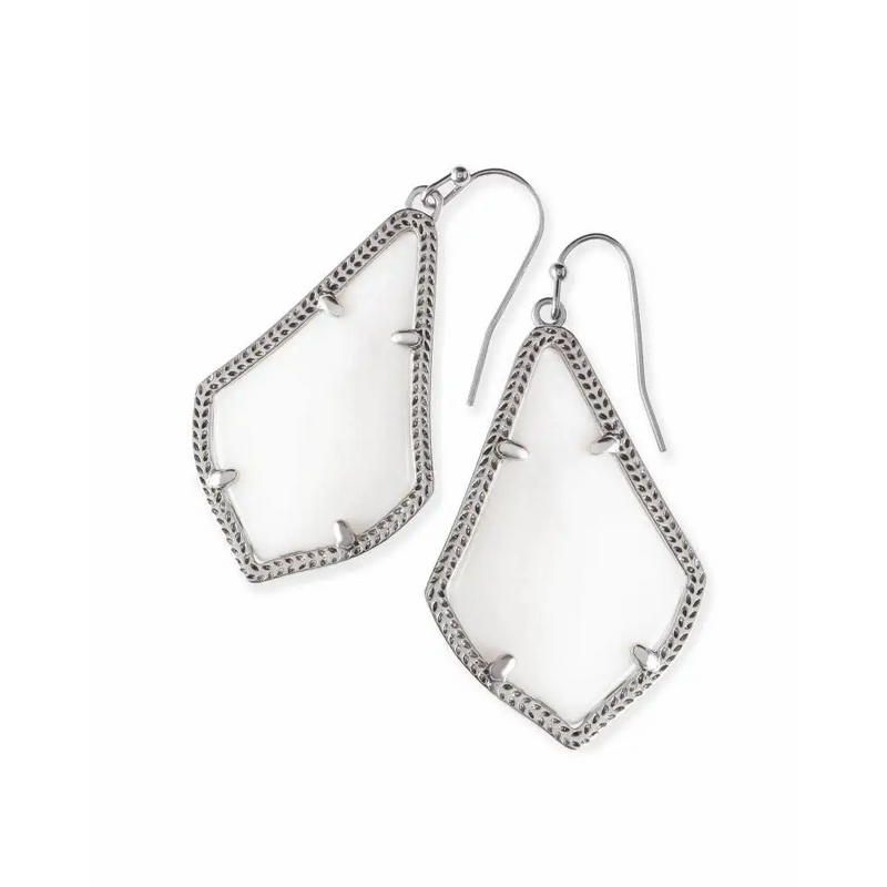 Kendra Scott - Alex Silver Drop Earrings - White Mother