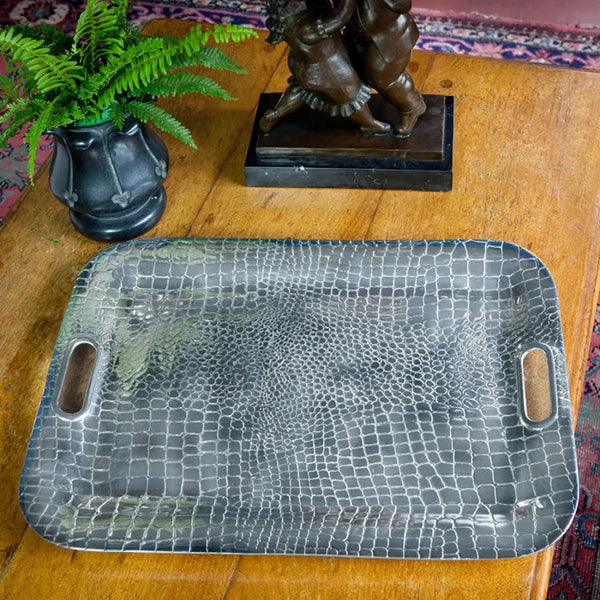 Beatriz Ball - Trays - Croc Rectangular Tray With Handles