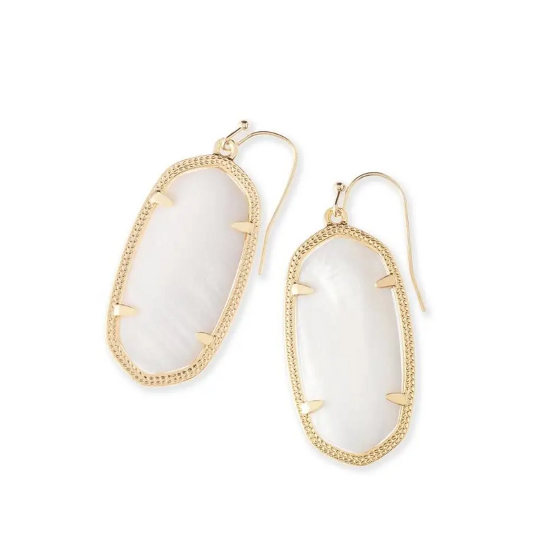 Kendra Scott - Elle Drop Earrings In Gold - White Mother