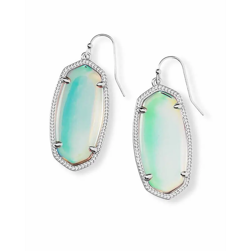 Kendra Scott - Elle Drop Earrings In Silver - Dichroic Glass