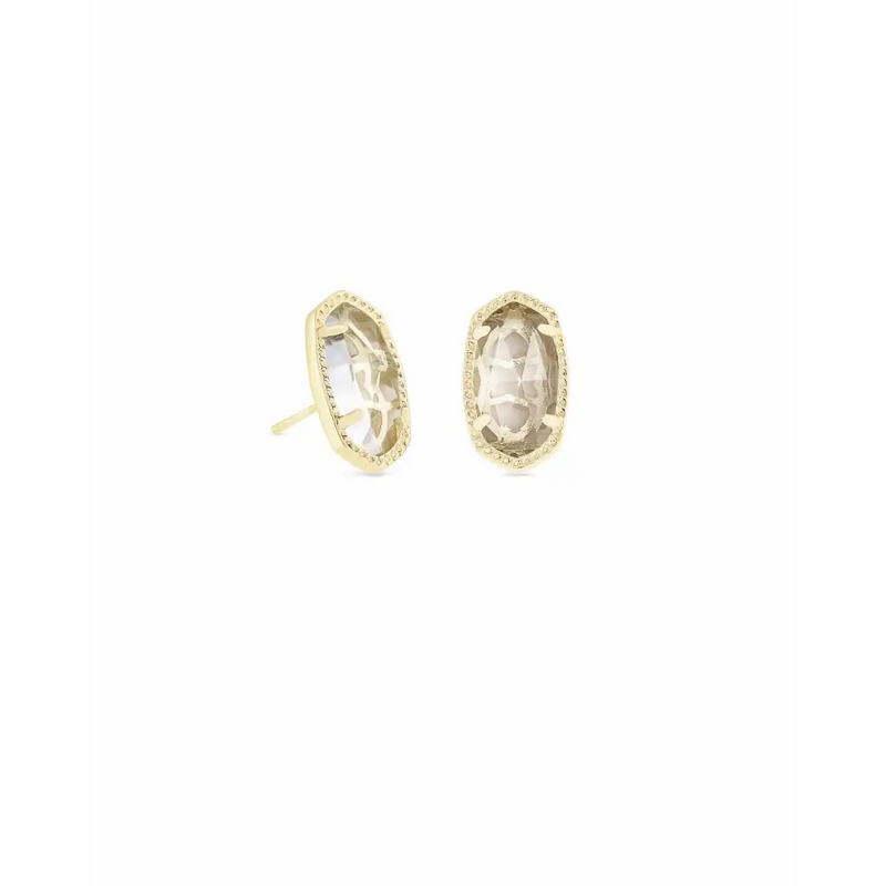 Kendra Scott - Ellie Gold Stud Earrings - Crystal Clear