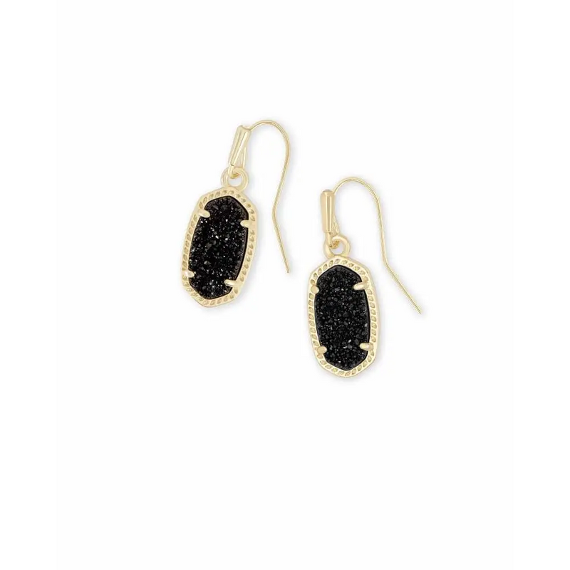 Kendra Scott - Lee Gold Drop Earrings - Black Drusy