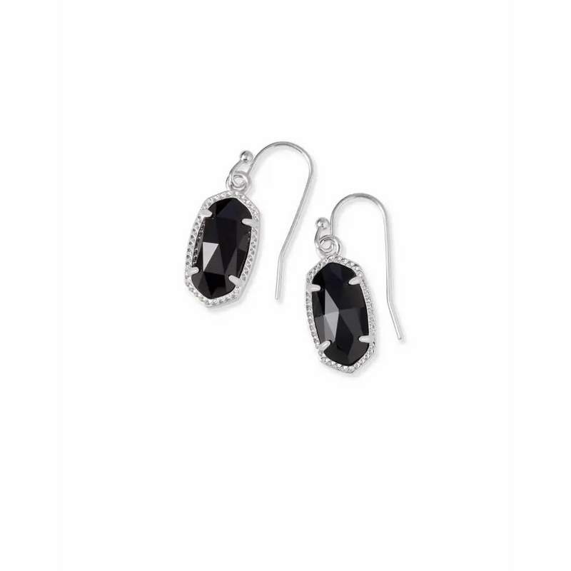 Kendra Scott - Lee Silver Drop Earrings - Black