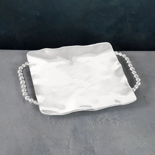 Beatriz Ball - Trays - Pearl Square Tray With Perla Handles