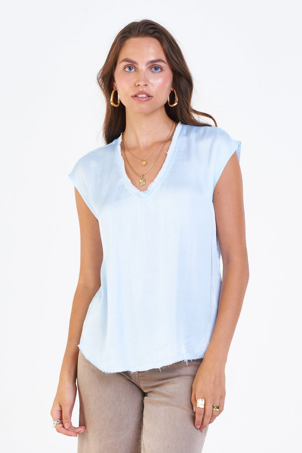Dear John Denim - Tops - Yanis Silky Top Skyway